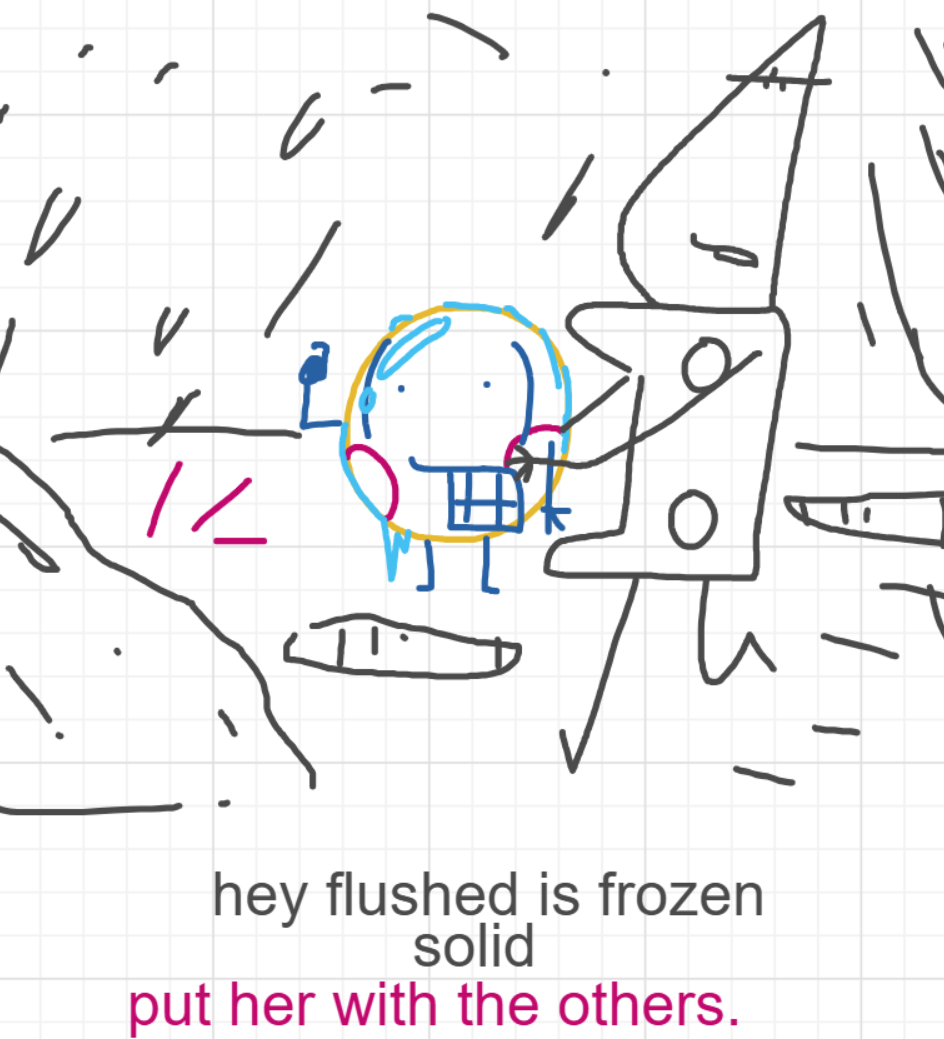 A panel from I've Been Everywhere, Man, episode nine of the Board Boards object show by Furretwalk/WalkingFurret.